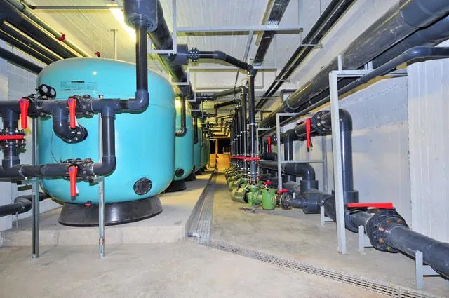 Instalación de filtración de agua a gran escala